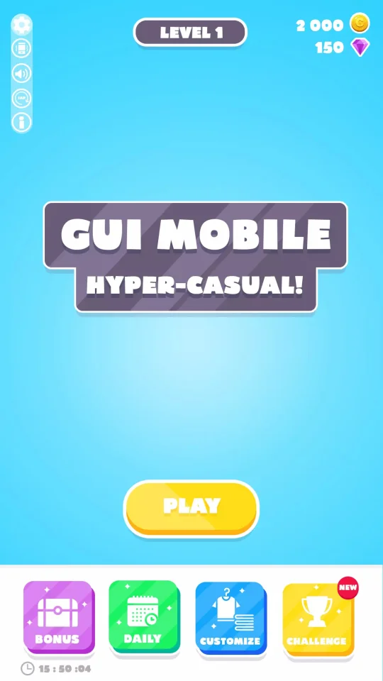 Universal Hyper-Casual UI for Mobile Games (PSD + PNG) — screenshot 5