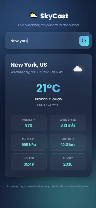 SkyCast - Responsive Weather Forecast Web App — screenshot 3