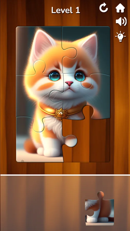 Cute Cat Jigsaw Puzzle[ Construct 3, HTML 5 ] — screenshot 3