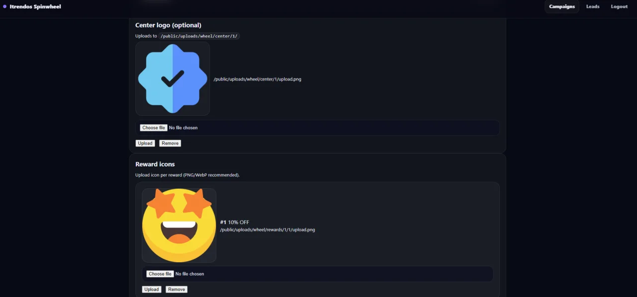 Spin & Win Wheel Email Lead Capture & Conversion Tool (Self-Hosted) — screenshot 6