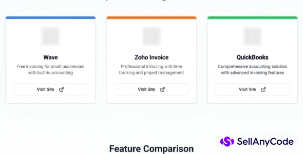 Modern Invoicing App Comparison Landing Page