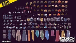 POLYGON Modular Fantasy Hero Characters - Low Poly 3D Art by Synty