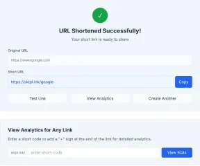 SkipLink Modern Self-Hosted URL Shortener