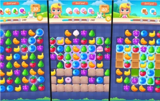 Fruit Swipe Match 3 Kit + PSD Sources Pack