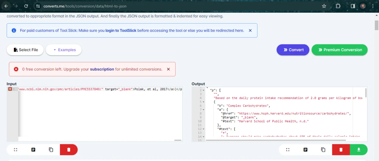 HTML to JSON Converter (Parser) — screenshot 1