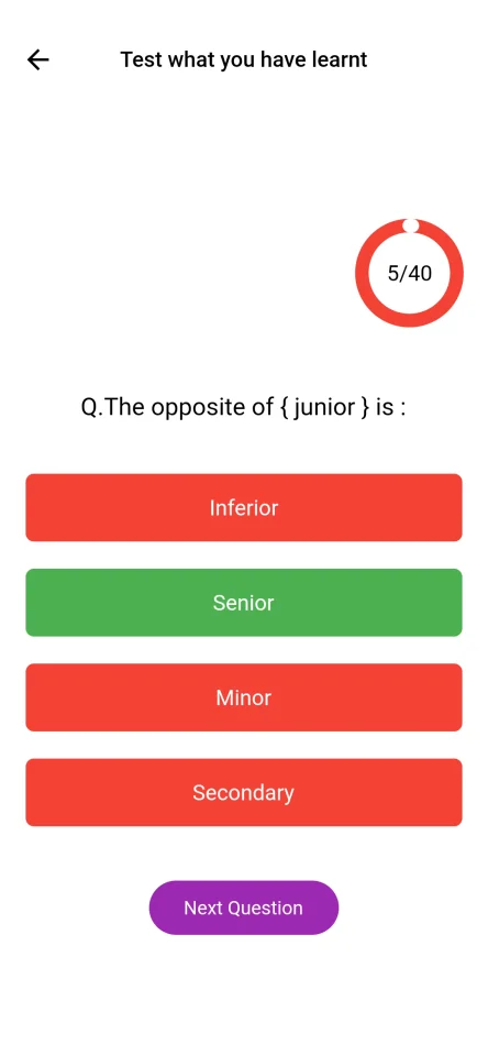Flutter Opposite Words App | English Course App (Source Code) — screenshot 2