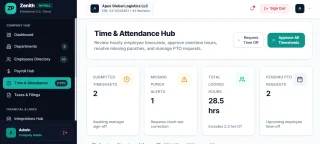 ZenithPay Enterprise Payroll Management UI