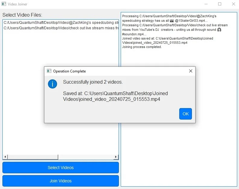 Unlimited Batch Video Joiner — screenshot 3
