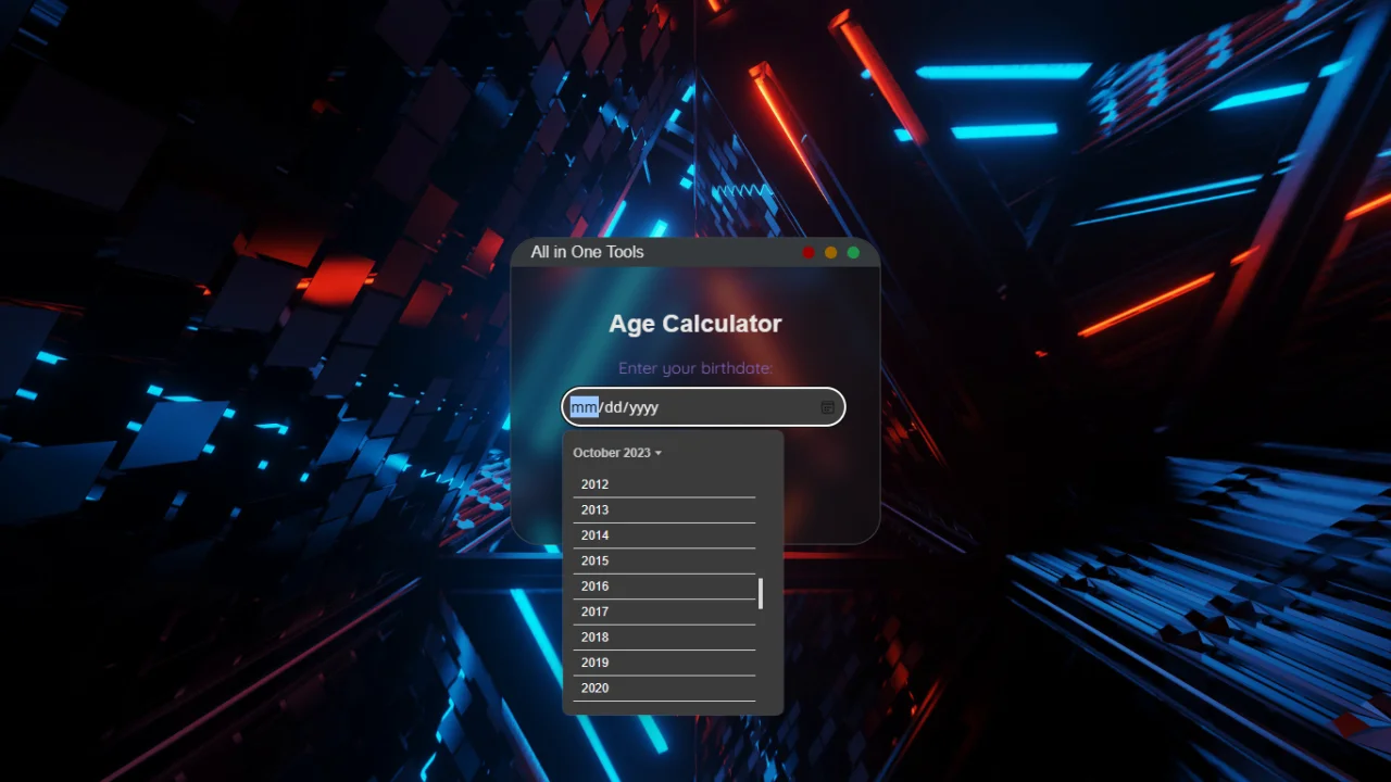 Modern macOS Age Calculator Template — screenshot 2