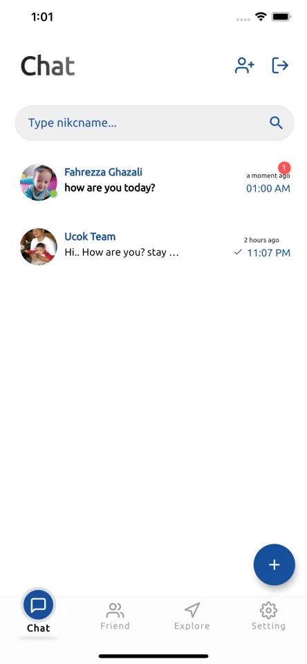ChatMe - Simply Messaging Flutter v.2.8 with API Backend | Google AdMob — screenshot 1