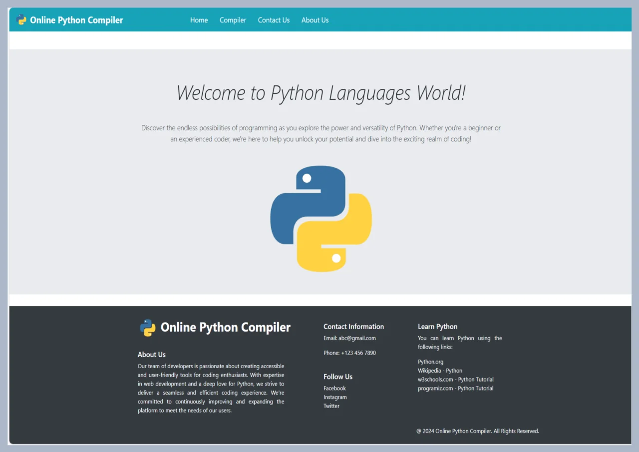 A Online Python Compiler — screenshot 1