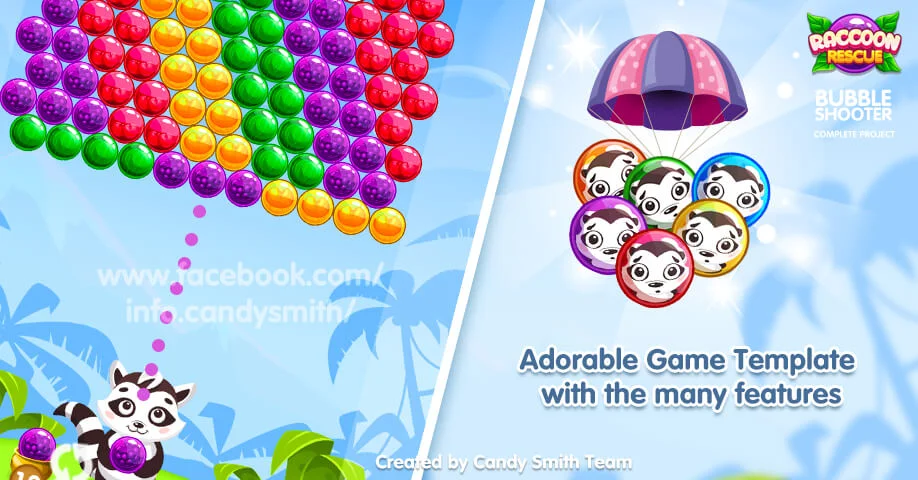 Bubble Shooter Raccoon Rescue + Editor — screenshot 1