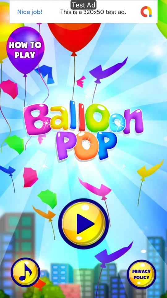 Balloon Pop Unity Source Code AdMob — screenshot 1
