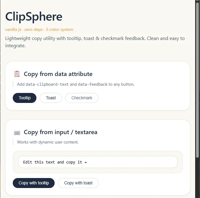 ClipSphere Vanilla Copy Utility — screenshot 3