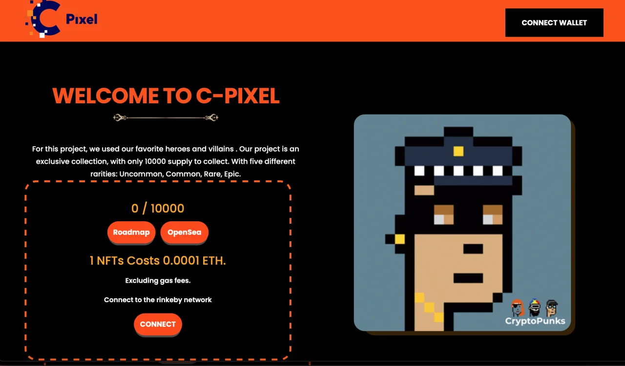 C-Pixel - NFT Drop / Collection Template — screenshot 2