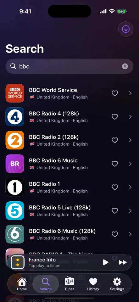 Global Radio iOS Internet Radio App (SwiftUI) | 50,000+ Live Stations, FM Tuner — screenshot 1