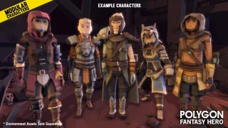 POLYGON Modular Fantasy Hero Characters - Low Poly 3D Art by Synty