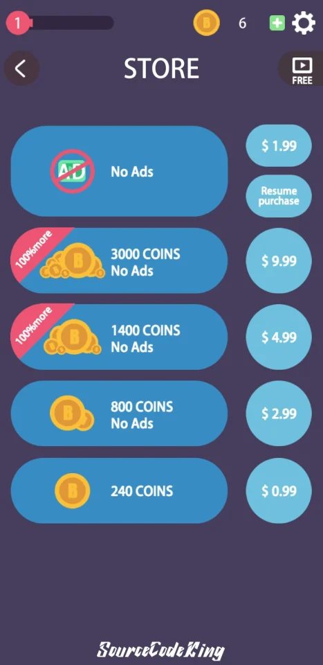 All in One Puzzle Game Source Code (AdMob + Unity Ads + IAP) — screenshot 7