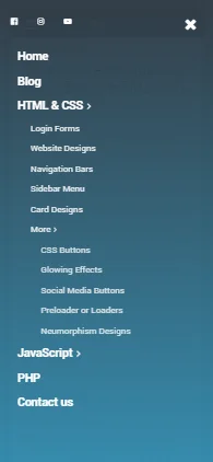 Animated Horizontal and Vertical Navigation Dropdown Menu — screenshot 1
