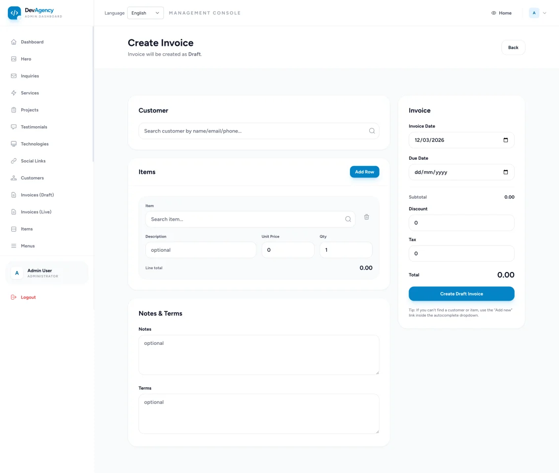 Digital Agency Management System — screenshot 8