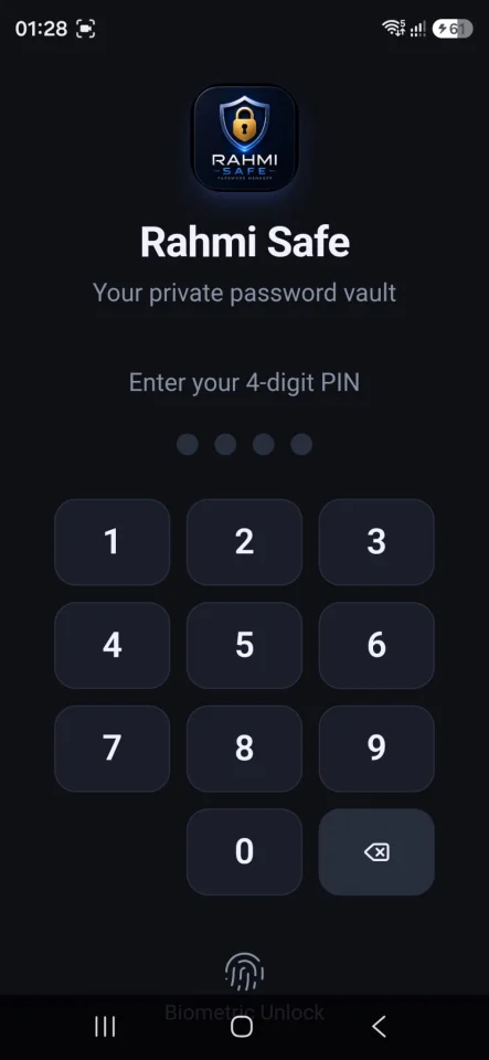 Rahmi Safe - Android Password Manager Source Code — screenshot 1