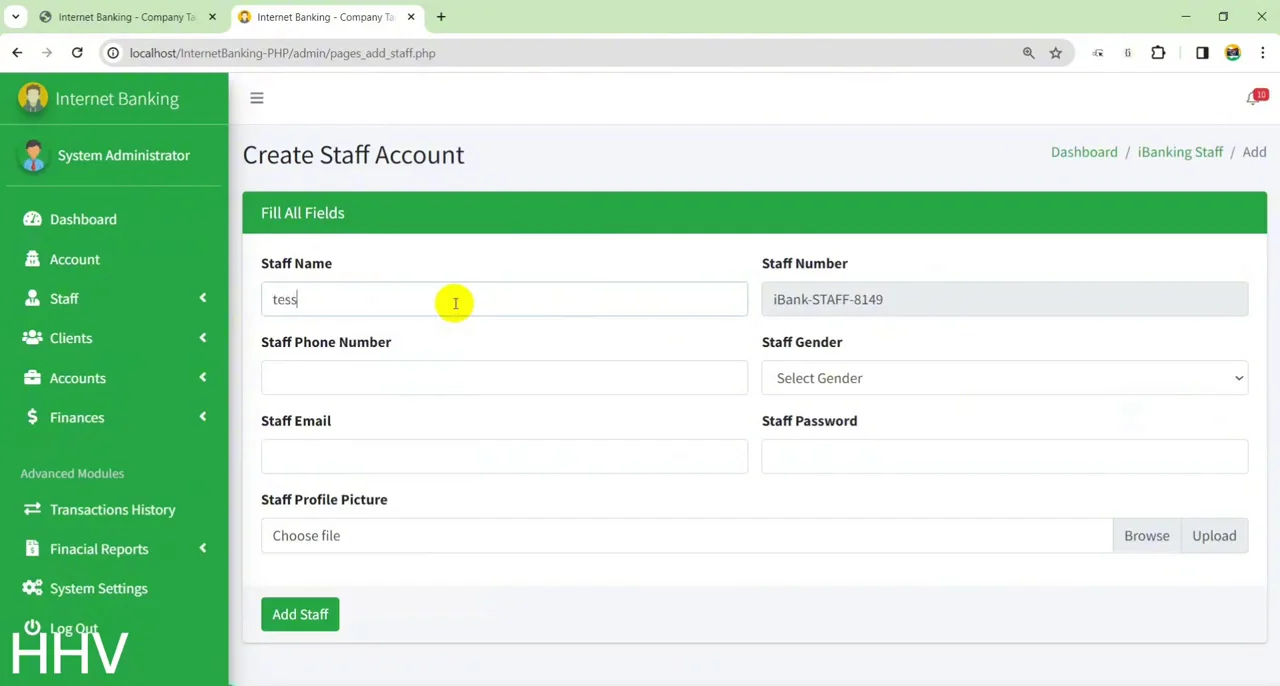 Internet Banking PHP MySQL — screenshot 1