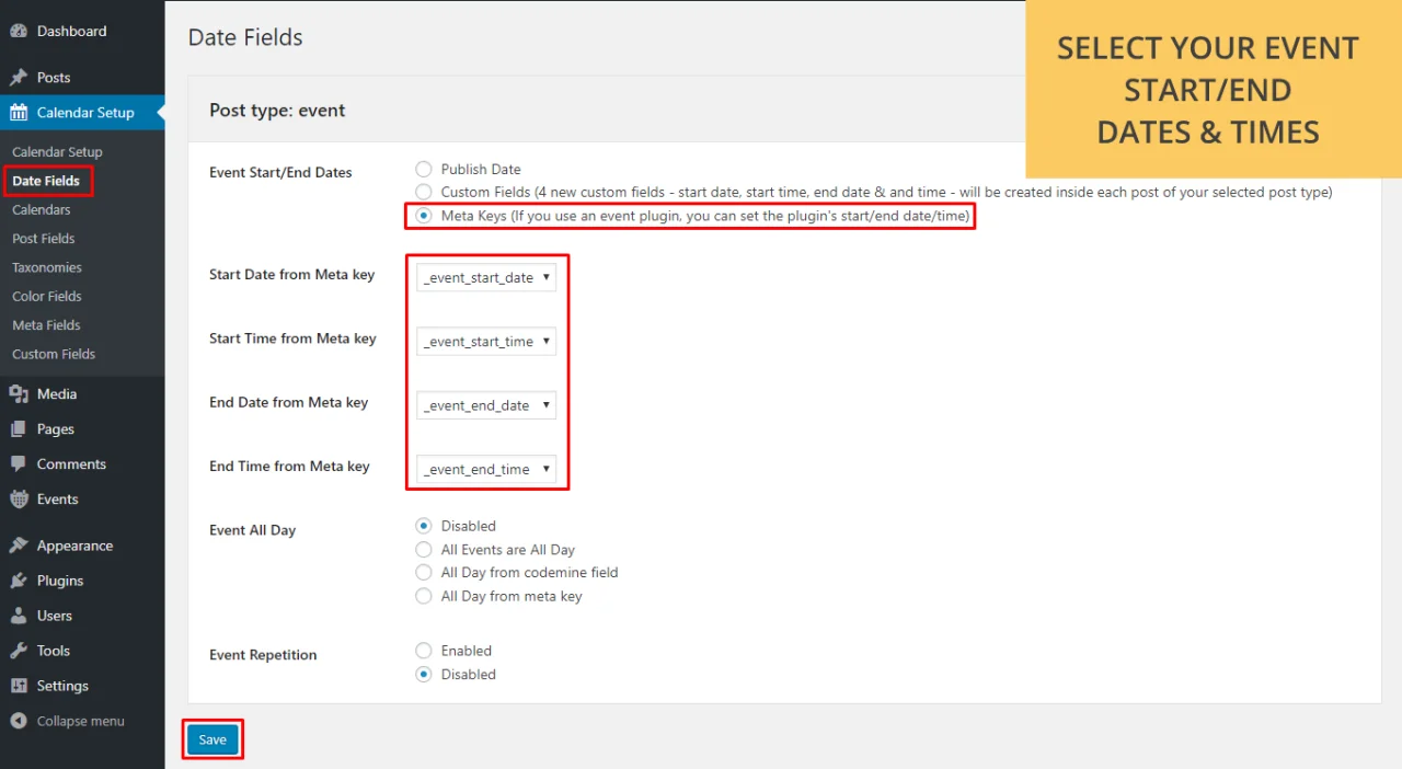 Calendar Anything | Show Any Existing WordPress Custom Post Type in a Calendar — screenshot 5