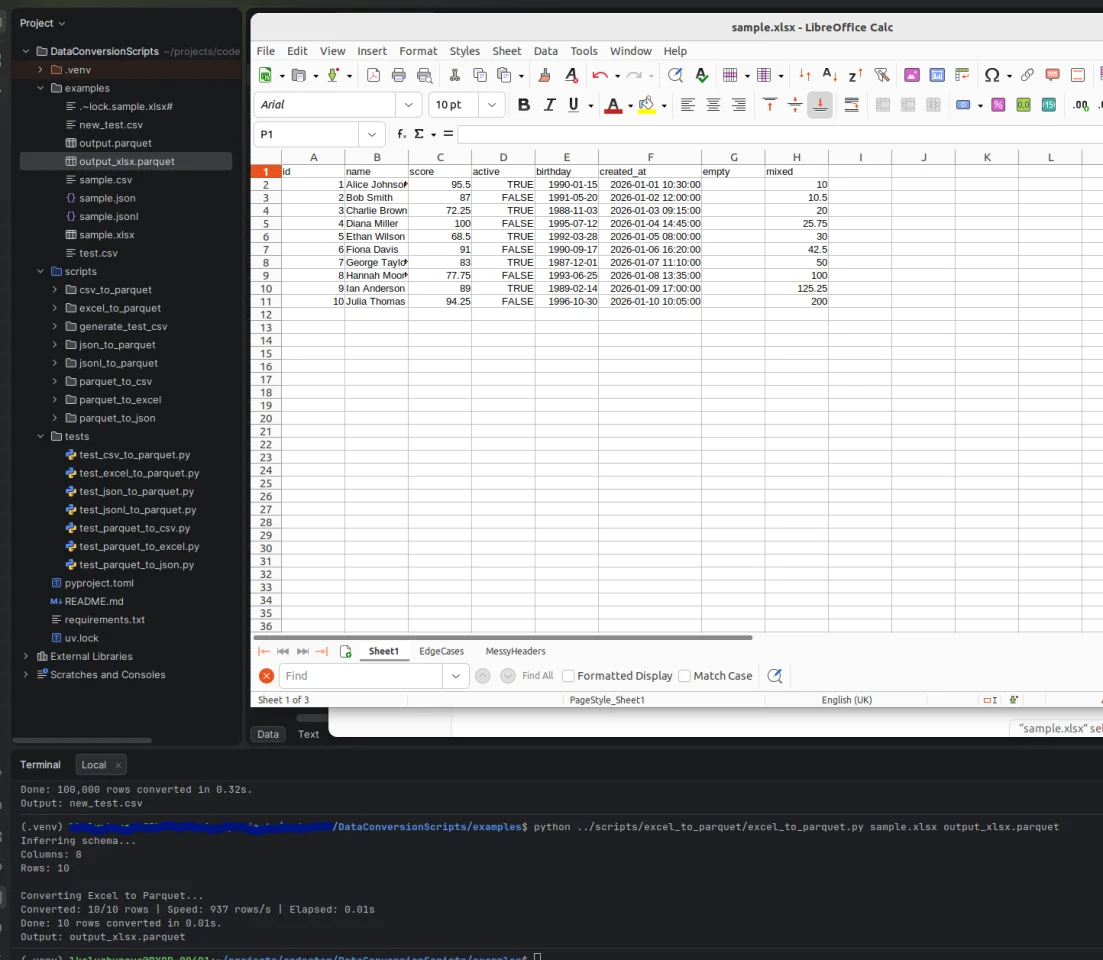 Parquet Conversion CSV, Excel, JSON & JSONL — screenshot 4