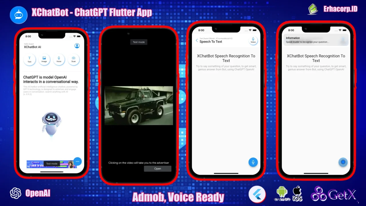 XChatBot ChatGPT AI GPT-4 OpenAI Full Flutter App | MultiPayments | Admin Panel | AdMob | GetX — screenshot 5
