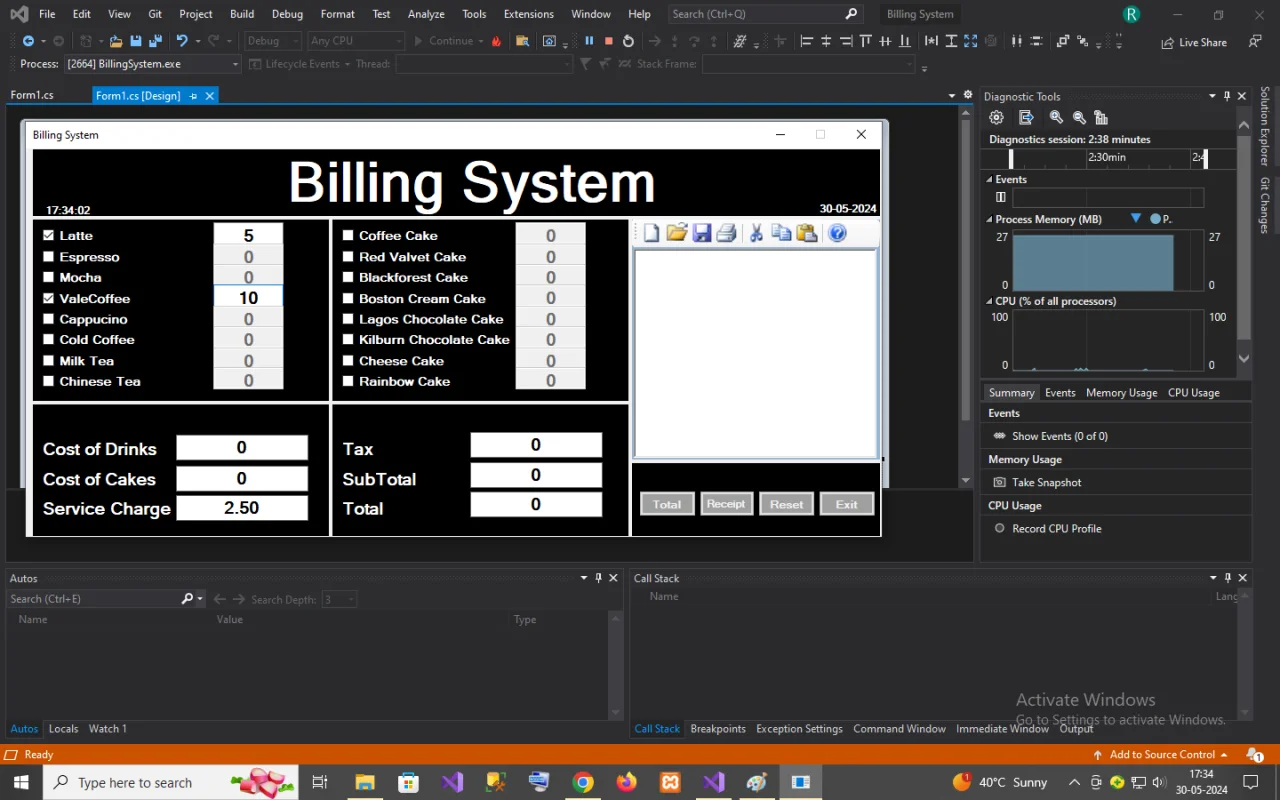 Billing System in C#.NET — screenshot 2