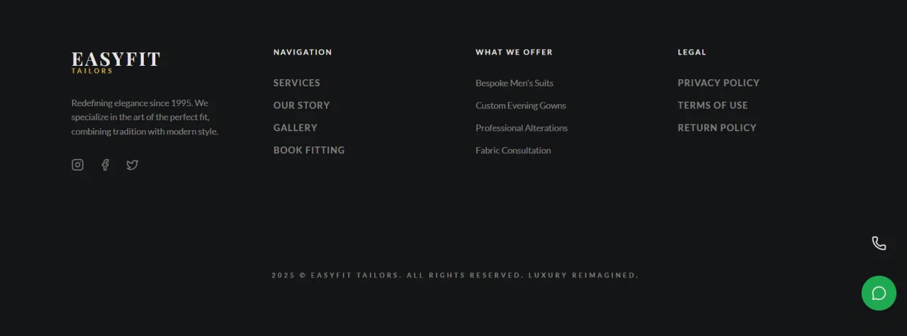EasyFit Tailors Modern Tailoring & Clothing Shop Website — screenshot 5