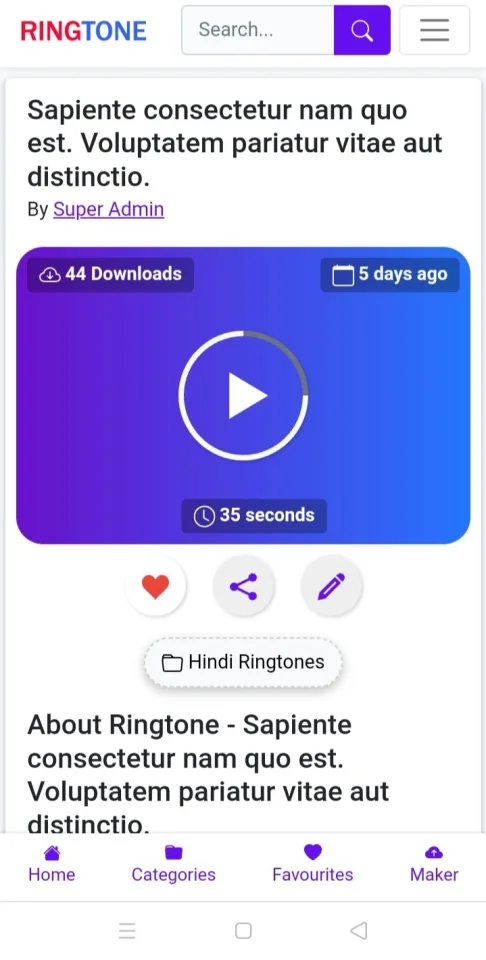 Ringtone PHP Script with Maker — screenshot 1