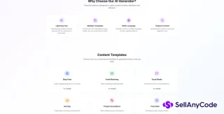 AI Text Generator - Complete Next.js App with 6 Templates