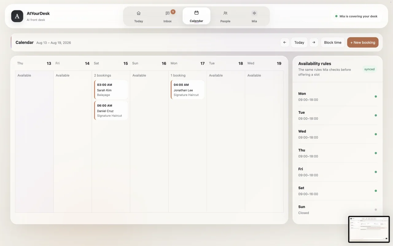 AtYourDesk AI Receptionist & Smart Front Desk | White-Label Source Code — screenshot 2