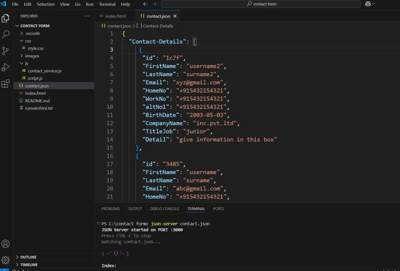 Contact Form JavaScript — screenshot 4