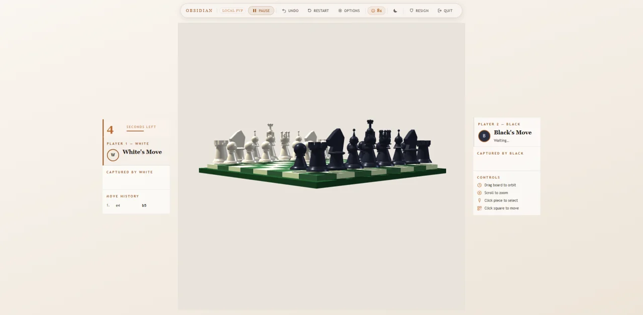Obsidian Chess | 3D HTML5 Multiplayer Chess Game — screenshot 10