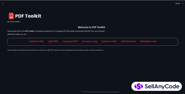 PDF Toolkit Streamlit Edition