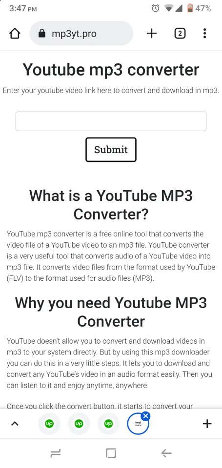 YouTube to MP3 Converter Website — screenshot 1
