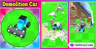 Demolition Car 3D Game Unity Source Code