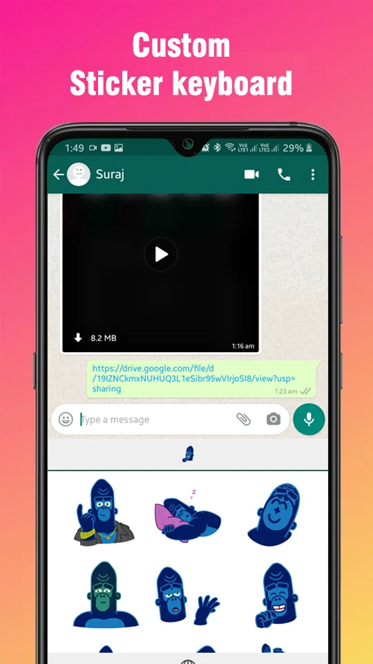 Animated Stickers for WhatsApp - WAStickerApps (Sticker Keyboard) Working Code — screenshot 1