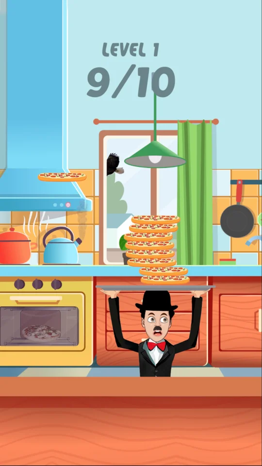 Charlie Chaplin - Pizza Stack Game — screenshot 2