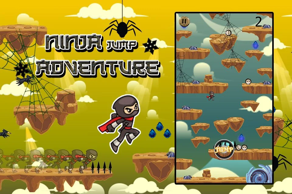 Ninja Jump Adventure 64 Bit - Android iOS with AdMob — screenshot 4