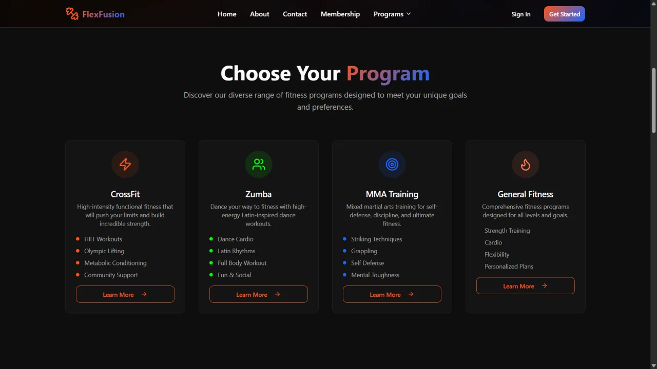 Gym Website Source Code — screenshot 2