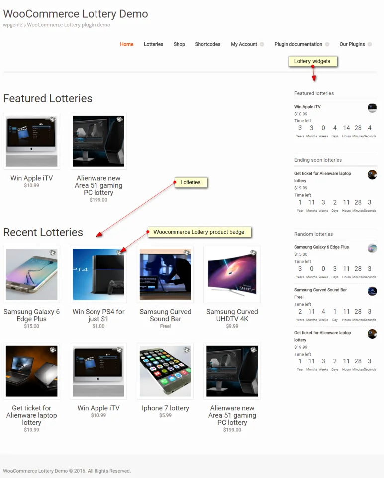 WooCommerce Lottery - WordPress Competitions and Lotteries, Lottery for WooCommerce — screenshot 2