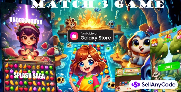 Match 3 Games: Underground Splash Saga Pop Mania **Unity Source Code**