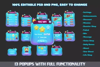 MK Bubble Shooter Kit Underwater Pop Game Template
