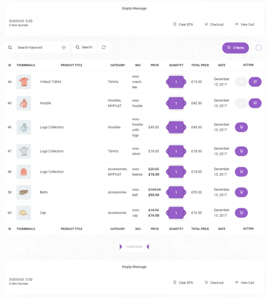 WooCommerce Product Table — screenshot 5