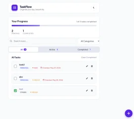 TaskFlow: Modern Web-Based to-Do & Task Management System with Dark Mode