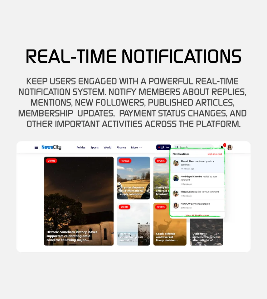 NewsCity - News & Magazine CMS with AI, Memberships, Newsletter Automation & Monetization — screenshot 3