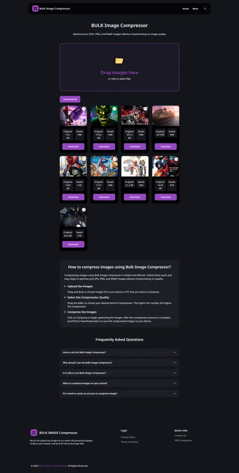 BULK Image Compressor Website Script — screenshot 2